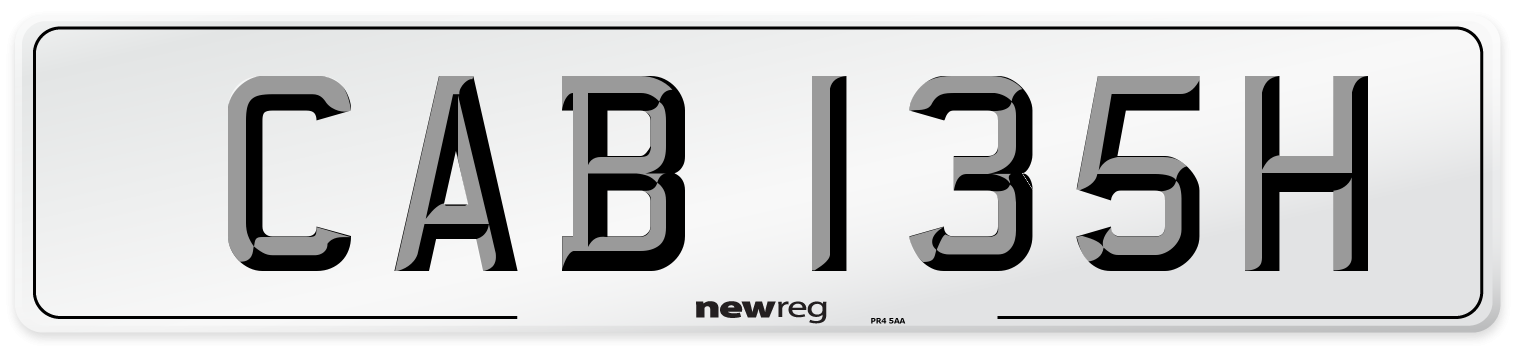CAB 135H Number Plate from New Reg